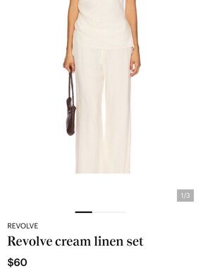 sndys strapless top with Wide-Leg Linen Pants with Drawstring Waist